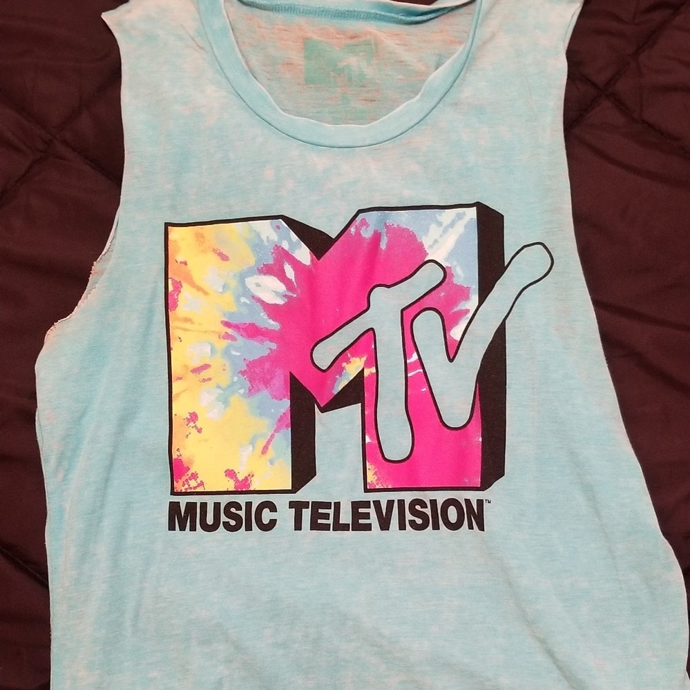 MTV tie-dye logo muscle tank